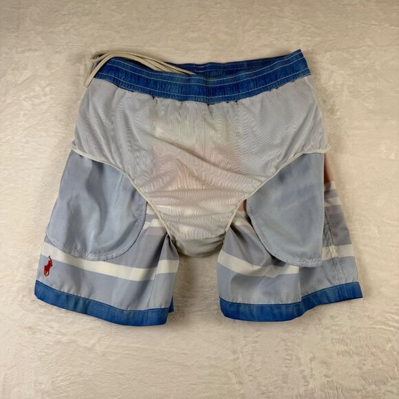 Polo Ralph Lauren Traveler Swim Trunks Watercolor Stripes Mens M Lined - Picture 9 of 9
